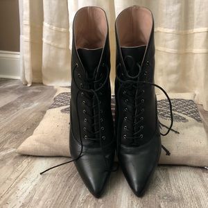 Nine West Granny Witch Ankle Boots, 9.5, Black